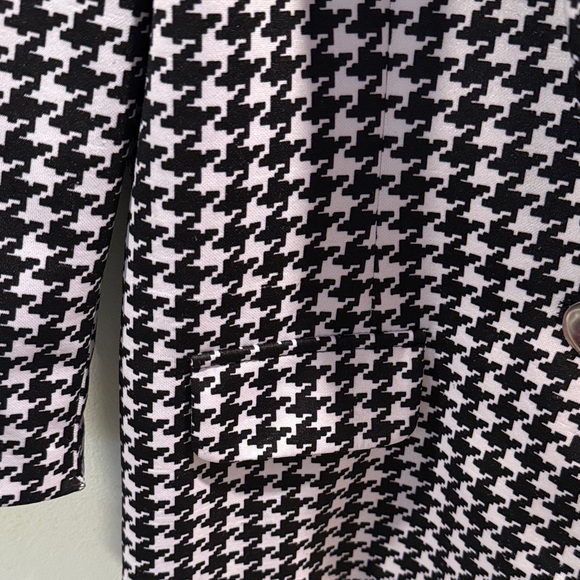 NYCC Black & White Houndstooth 3/4 Sleeve Blazer Jacket Size Small - Picture 3 of 7